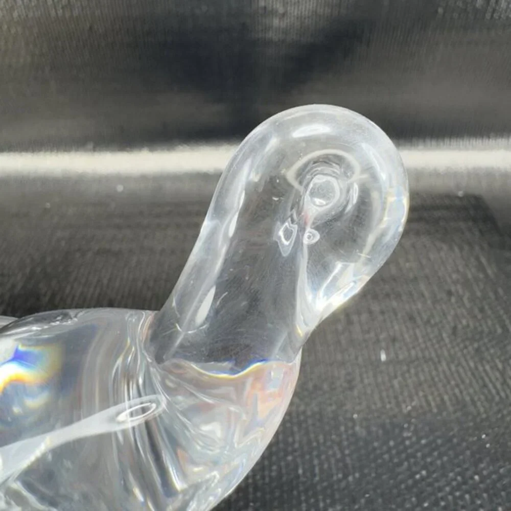 Sweden Clear Heavy Crystal Glass Turtle Figure Blown Glass Figurine Sweden‎ VTG